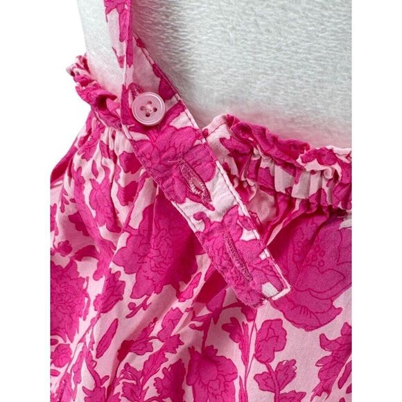 J. Crew Pink Floral Button Front Tank Top 100% Cotton XS - Picture 7 of 12